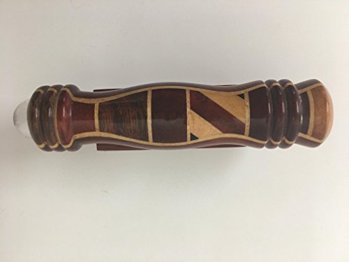N & J Kaleidoscope Teleidoscope in Padauk Wood, 4 1/2 Inch, Inlaid Woods of Padauk, Ebony, Teak and Jalneem