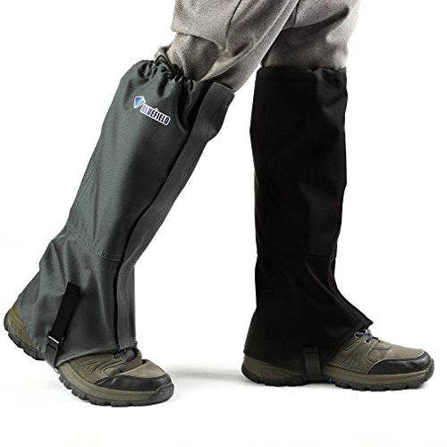 OUTAD Waterproof Outdoor Hiking Walking Climbing Hunting Snow Legging Gaiters(1 Pair) (Dark Grey, XL: 18.9" x 19.3" x 16.5")