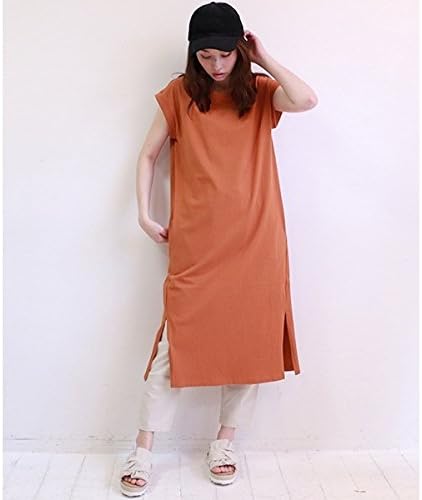 Amazon レイカズン Ray Cassin 空紡糸ノースリマキシワンピース 18オレンジ Free ワンピース チュニック 通販