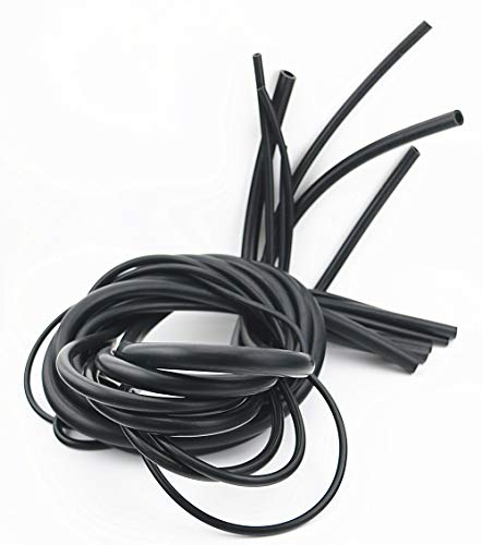 QIKE Universal 3mm/4mm/6mm/8mm/10mm/12mm /14mm/Inner Diameter High Performance Silicone Vacuum Hose Tube Kit (black) (black, 7size)