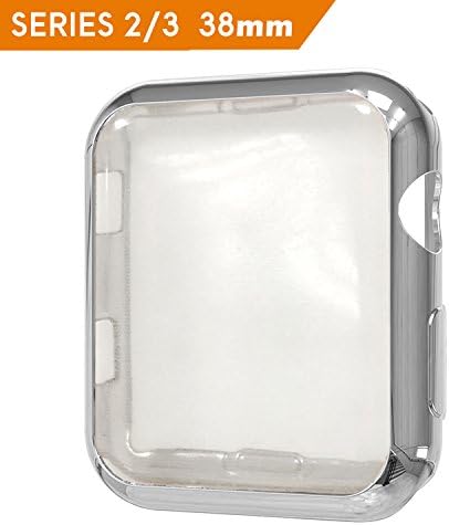 For Apple Watch Case Series 3 38mm, Honest kin Scratch-resistant Soft Flexible TPU Plated Lightweight Protective Protector bumper for Apple iwatch Series 2/3 2017 -Silver