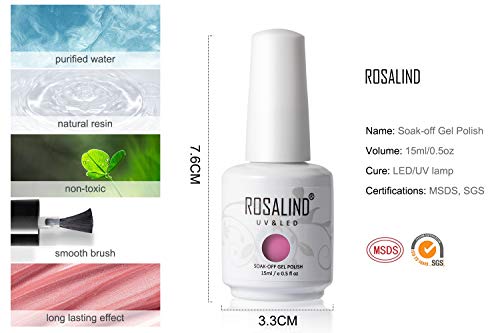 ROSALIND 15ml Gel Nail Polish 6 Colors Set Soak Off Long Lasting Gel Nails Art Solid Semi Permanent Manicure Beauty Salon Summer Colors Set