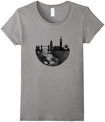 Women's  Half Moon Half London Skyline T-Shirt Mens &amp; Womens  XL Slate