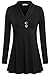 Ouncuty 1X Tunics for Women,Womens Cute Lovely Office Vneck Button Down Tunic Rayon 70s Empire Waist Maternity Shirts Fall Winter Blouses for Cardigan Plus Size Black