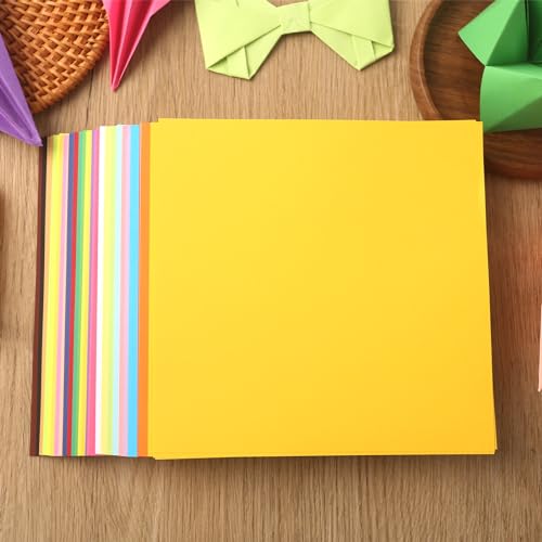 Koogel 250 Sheets Oragami Paper for Kids, 6 x 6 Inch Colored Craft Paper Double Sided Square Paper Easy Fold Paper for Beginners Arts and Crafts