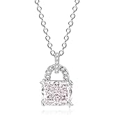 TANGILLA Colorless Cubic Zirconia Necklace with Ice Snowflake Cut for Women, Dainty Solitaire Pendant Hypoallergenic Gift for Her, Stainless Steel 18"+2" Chain