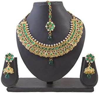 Indian Necklace Jewelry Set Bollywood Fashion Bridal Artistically Gold Statement For Women