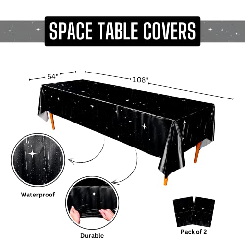 Blue Orchards Space Party Table Covers (Pack of 2) 54"x108" XL