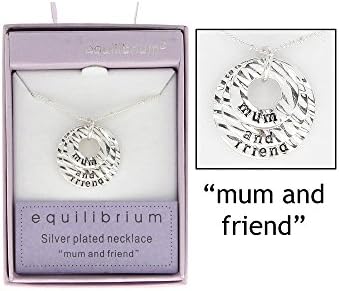 Equilibrium Silver Plated Necklace 'Mum and Friend' Three Ring Pendant 4177