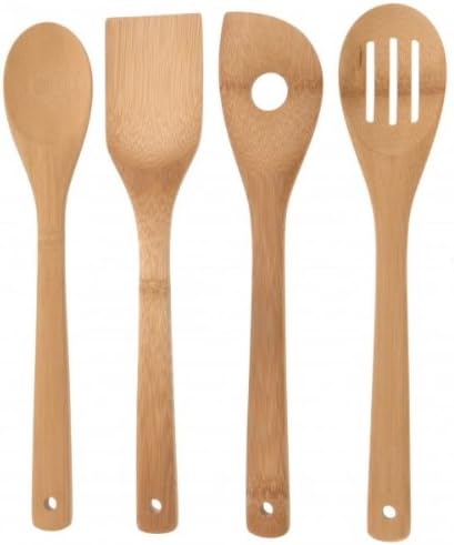 Bambus Kuchenhelfer Set 4 Tlg Kochloffel Ruhrkelle Lochkelle Pfannenwender Kochbesteck Kuchenutensilien Holzloffel Amazon De Kuche Haushalt
