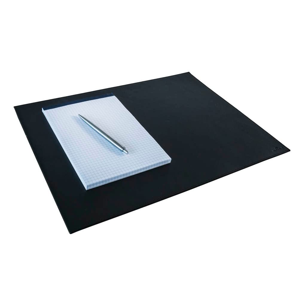 Durable Desk Mat Leather in Black | 42 x 30 cm | Hand Stitched Premium Desk Mat | Made From Soft Grained Cowhide Leather
