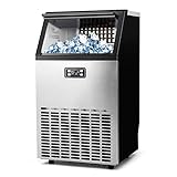 MECY Commercial Ice Maker Machine, Stainless Steel
