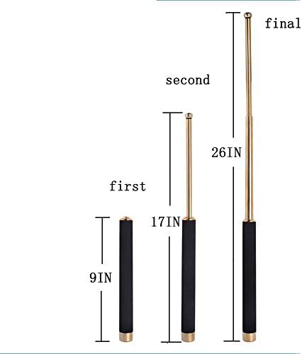 LFM 26 Inch Expandable Stick | Pure Steel | Retractable Telescopic Collapsible | Perfect For Walking Hiking Security Emergency Escape Tool and Glass Breaking | Includes Holder and Gift Box