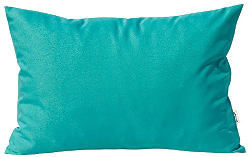 TangDepot Durable Faux Silk Solid Pillow Shams, Rectangle Pillow Covers, Decorative Cushion Cover Pillowcase, Throw Pillow Covers - (12"x20", Light Teal) - Thumbnail 3