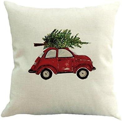 Cotton Linen Square Throw Pillow Cover Cases,The Christmas Tree On The Beetle Cushion Cases For Home Sofa Bedroom 18x18 inches