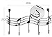 LingStar Music Note Style Metal Coat Hanger Wrought Iron Rack Robe Hooks Black