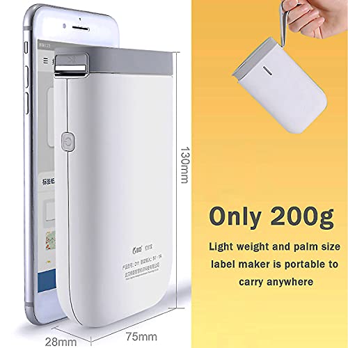 D11 Labels Maker Machine with Tape, Portable Mini Handheld Thermal Label Printer, Wireless Bluetooth Label Maker (Pink, 5 Roll Paper)
