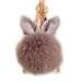 URSFUR Artificial Rabbit Fur Ball Keychain Ear Pompom Phone Bag Charm Pendant