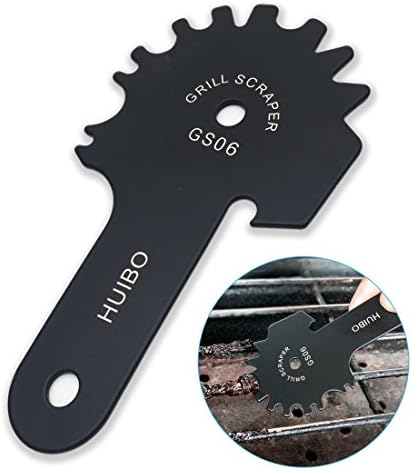 Grill Scraper BBQ Cleaner Barbecue Stainless Steel Universal Effective Quick Tool Long Handle with Bottle Opener Griddle Cleaner Include S-Hook Black