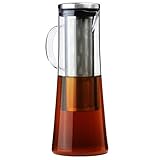 COLD BREW COFFEE MAKER - Iced Coffee Maker & Tea Infuser with Pouring Spout, Glass Pitcher with Removable Stainless Steel Filter, 1 Quart | 32 oz