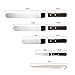 Cozysmart Angled Icing Spatula - Offset Cake Spatula Set with Wooden Handle, 4-Inch, 6-Inch, 8-Inch, 10-Inch, Professional Stainless Steel Cake Decorating Tools +Cake Stripping Tool
