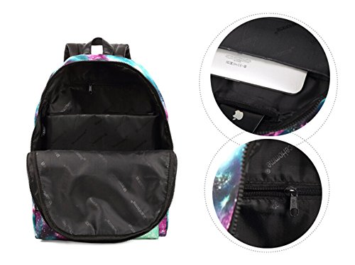 TRENDYMAX Galaxy Backpack Cute for School | 16"x12"x6" | Holds 15-inch Laptop | Green