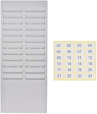 24 Slot Time Card Rack Plastic Wall Mounted Cards Holder For