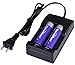 Canwelum Non-flat-top 18650 Battery 3.7V Rechargeable and with Universal Charger (4 Batteries and 1 Charger)