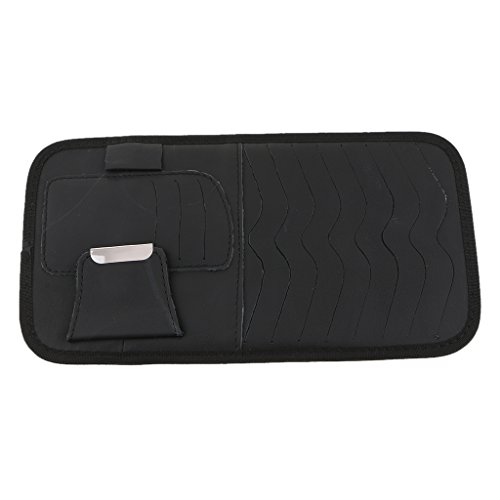 Homyl 13'' CD DVD Cases Sunglasses Holders Pouch Storage Wallets For Car Auto Sunshades Visors Easy Use - black - Thumbnail 4