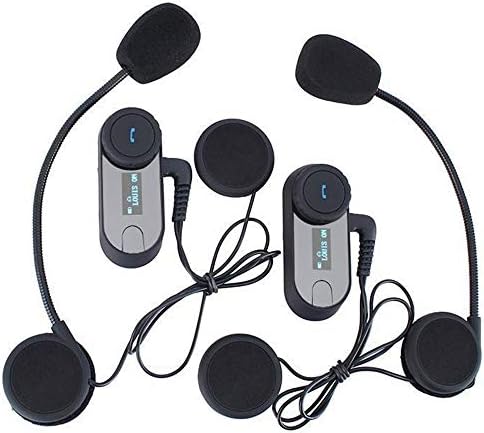 2pcs Motorcycle Bluetooth Intercom Helmet Headset Interphone Walkie Talkie With Soft Earphone LCD SCREEN FM HIFI