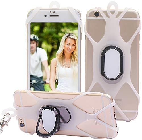3-in-1 Cell Phone Lanyard Hand Grip Detachable Neck Strap Protector Smart Phones Over 5 inches (Transparent)