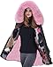 Roiii Women Military Winter Casual Outdoor Coat Hoodie Jacket Long Trench Par Black XXX-Large / 16