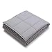 YnM Exclusive Weighted Blanket, Soothing Cotton, Smallest Compartments with Glass Beads, Bed Blanket for One Person of 110lbs, Ideal for Twin/Full Bed (48x72 Inches, 12 Pounds, Light Grey)