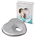 Baby Head Shaping Pillow for Flat Head Prevention, Head Support, Heart Shaped, Made of Ventilated Organic Cotton and Memory Foam, Ergonomic Design