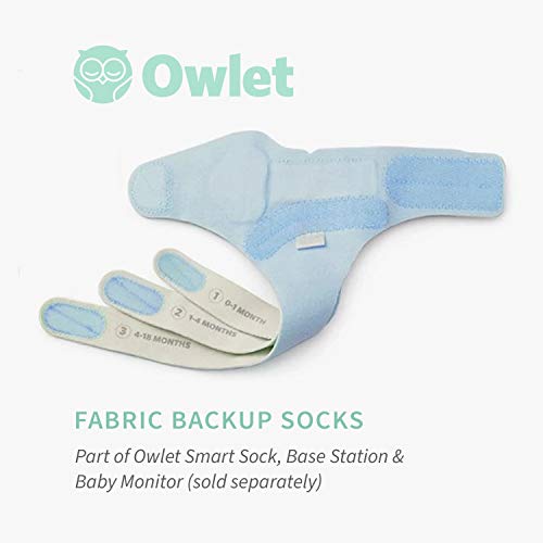 Owlet Accessory Fabric Sock for Smart Sock 2 Baby Monitor (Sensor and Base Station Not Included), Set of 3 sizes (0 - 18 months), Blue