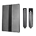 Detachable Pen Holder (2 Pack), Elastic Band Genuine Leather Pencil Sleeve Pouch Case for Notebook Planner Journal Hard cover, Stylus Holder for Tablet Laptop Ipad Case (Black)