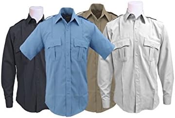 100% Polyester Security &amp; Police Uniform Shirts (White) (X-Large)