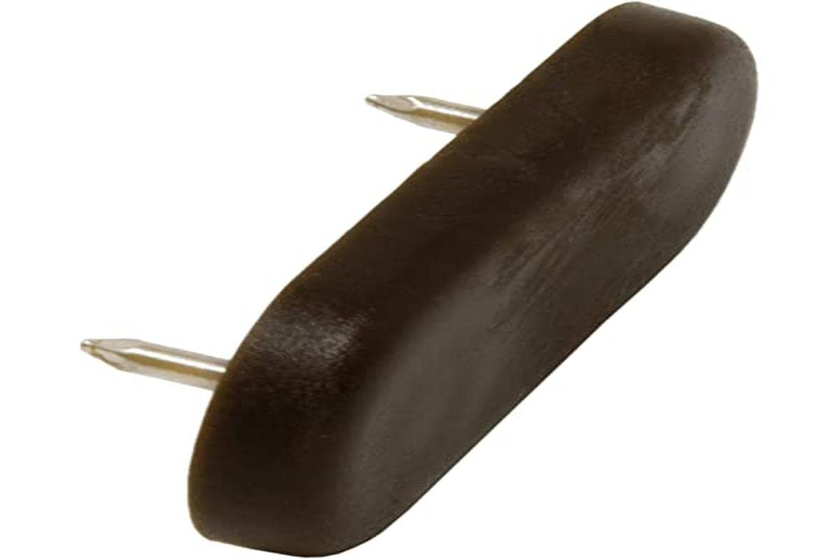 Adsamm® / 32 x Glides in plastic with nail | 0,71'' x 1,73'' (18x44 mm) | brown | angular | Premium quality furniture sliders with nail by Adsamm®
