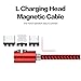 UGI Magnetic Phone Charging Cable 90 Degree Round L-Shape Micro USB Magnet Type C USB C Cable Right Angle 6.6ft Nylon Braided Charger Cord for Android Samsung S6,S7,S8,LG,HTC,Huawei,All Phone Devices