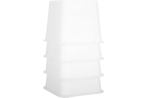 4 PCS Bed Risers, 4 Inch Stackable Furniture Risers Furniture Bed Lifts White Lifters Table Leg Lifts for Desk Chair Table So