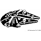 UR Impressions Blk Millennium Falcon Decal Vinyl Sticker Graphics Cars Trucks SUV Vans Walls Windows Laptop|Black|6.25 X 3.6 Inch|URI545