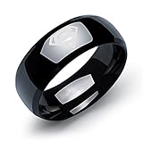 Lohome Titanium Steel Comfort Fit Smooth Surface Superman Wedding Band Ring for Men