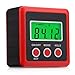 Aluminium Magnetic Digital Angle Finder Level Digital Angle Gauge, IP54 Dust and Waterproof Digital Inclinometer-Red (Red)
