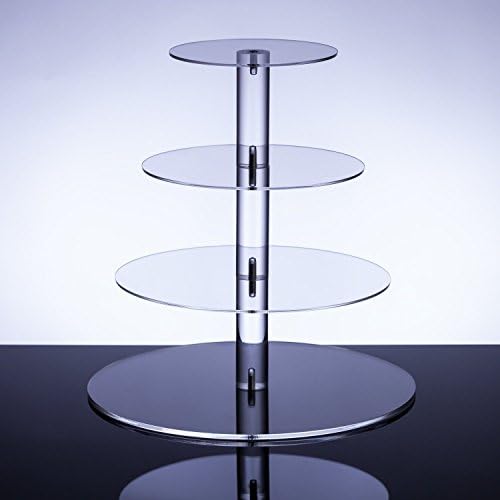 4-Tier Cupcake Stand Top Grade Clear Acrylic Party Tree Tower Cake Dessert Round Display Use for Christmas Wedding Engagement Birthday