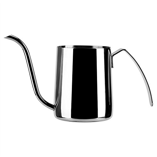 Stainless Steel Tea Kettle Stovetop Teapot 350ML Stainless Steel Pour Hand Coffee Drip Pot Long Gooseneck Spout Kettle(é“¶è‰²)