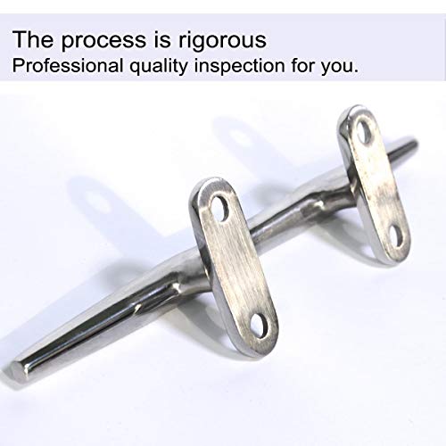 ZOMCHAIN Open Base Boat Cleat, Heavy Type 4 inch Dock Cleat 2PCS All 316 Stainless Steel Boat Mooring Accessories, Free Installation Screws, 2PCS - Thumbnail 3