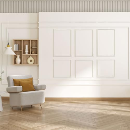 JSIWOTH Kit de Molduras de Pared 3 Sets 40 x 60 cm, Molduras para Pared Pre Cortadas, Paneles Decorativos Estilo Marco para DIY Revestimiento de Pared Interior, Blanco (Requiere adhesivo)