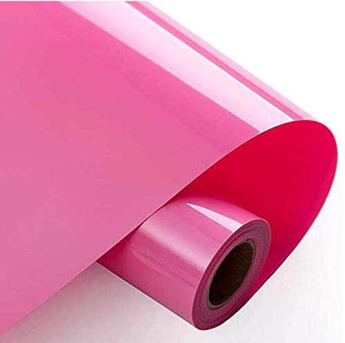Foeska Heat Transfer Vinyl Bundle 12" x 10' Feet Rolls, HTV for Silhouette Cameo Easy to Cut & Weed, DIY Heat Press Design for T-Shirt, Clothes, Hats and Other Textiles PINK
