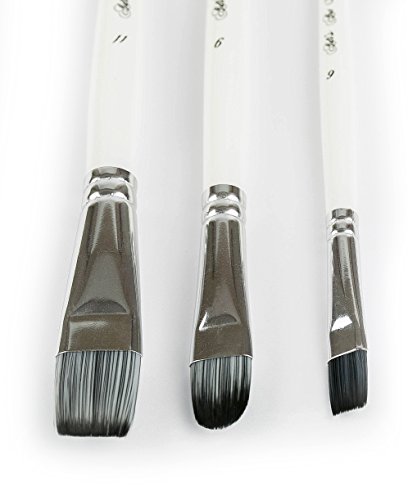 Art Paint Brushes Set for Acrylic Oil Watercolor, Artist Face and Body Professional Painting Kits with Synthetic Nylon Tips, 10 Pieces - White - Thumbnail 5