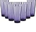 Circleware Drinking Glasses, Huge Set of 8, Heavy Base Highball Tumbler Beverage Ice Tea Cups, Home & Kitchen Entertainment Glassware for Water, Juice, Milk, Beer, Bar Decor, 17 0z, Plum Spectrum